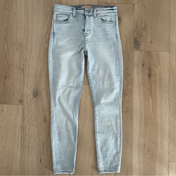 7 For All Mankind High Rise Ankle Skinny Vintage Lux Light Blue Jeans Sz 27 *H2 - Picture 1 of 3